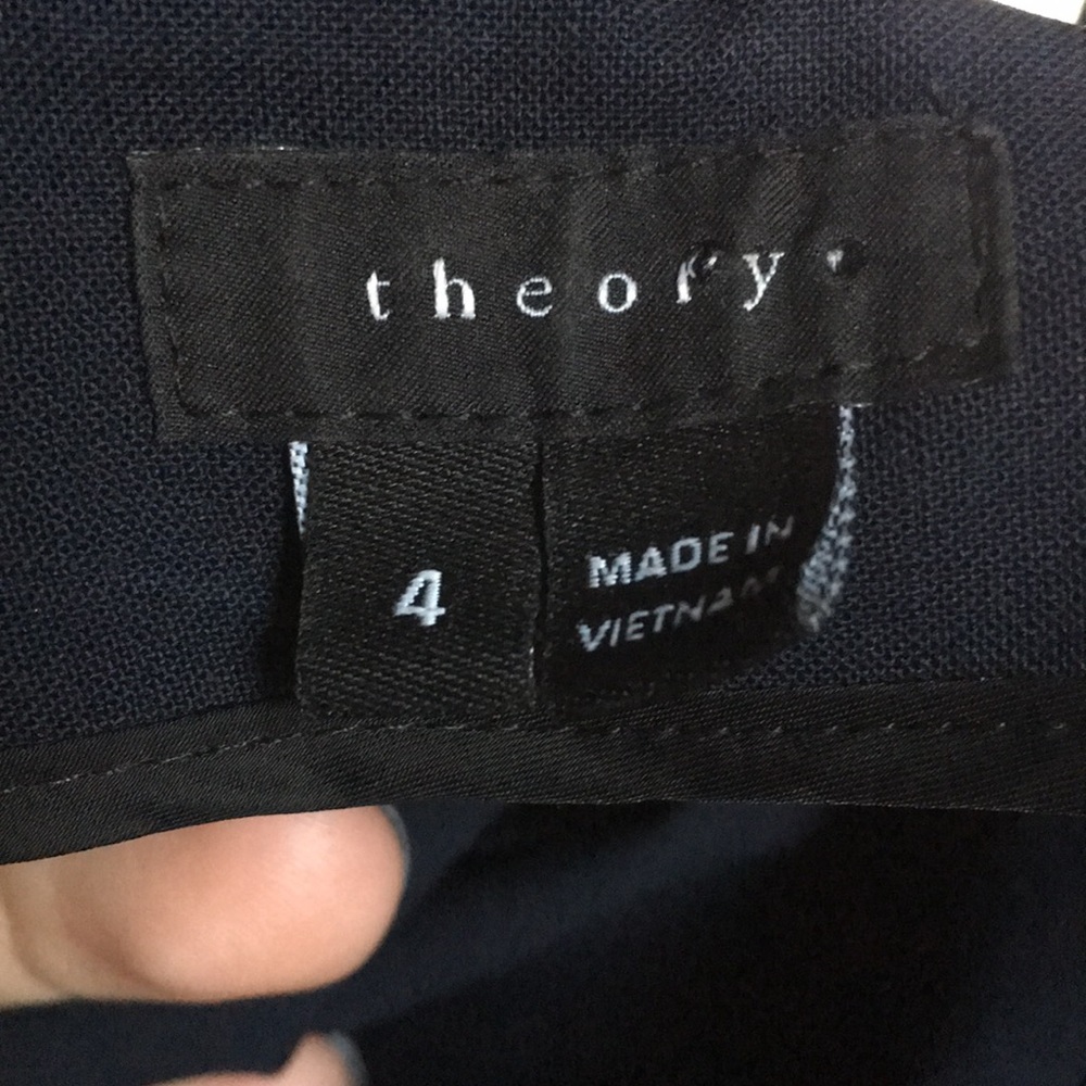Theory Belisa virgin wool navy cropped pants sz 4 - Picture 10 of 10